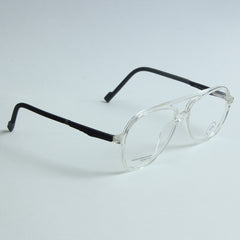 White Optical Frame with Black Stripe