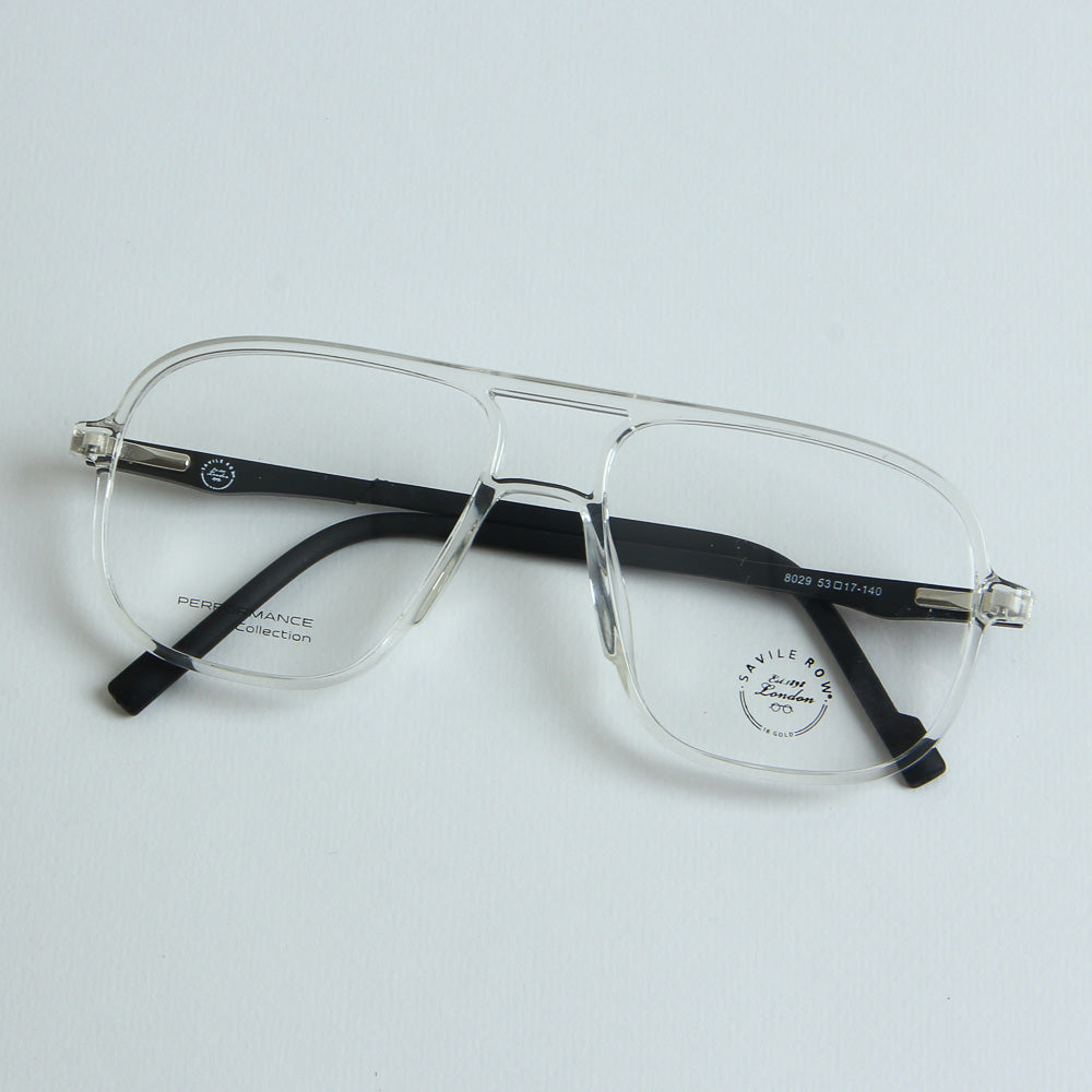 White Optical Frame with Black Stripe 2