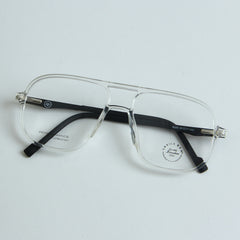 White Optical Frame with Black Stripe 2
