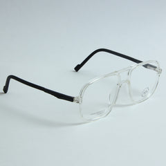 White Optical Frame with Black Stripe 2