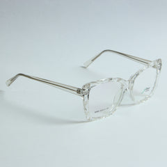 White Optical Frame with White Stripe