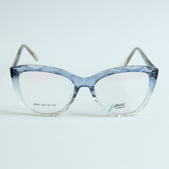 Blue & White Optical Frame with Blue Stripe
