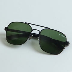 Black Frame Sunglasses with Green Shade