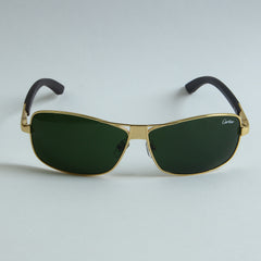Golden Frame Sunglasses with Green Shade T82610