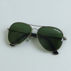 Silver Frame Sunglasses with Green Shade