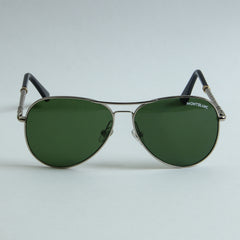 Silver Frame Sunglasses with Green Shade