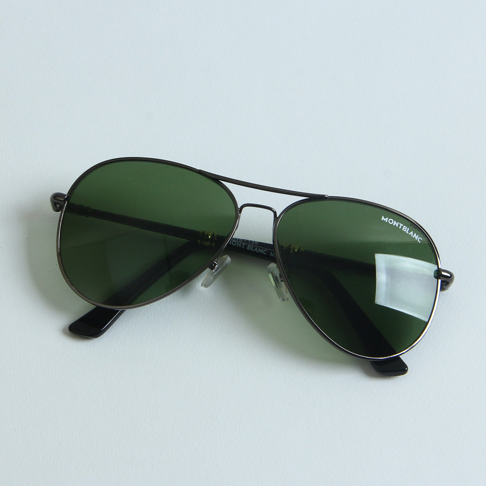 Grey Frame Sunglasses with Green Shade MB219