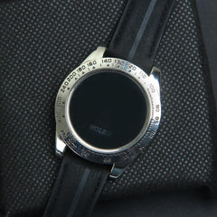 Men's Touch LED Watch Silver Dial with Black Straps