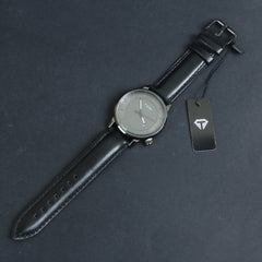 Mens Wrist Watch Black Dial Black Straps TMI