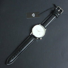 Mens Wrist Watch Silver Dial Black Straps TMI