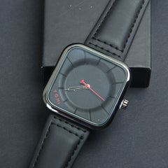 Mens Wrist Watch Black Dial Black Straps TMI