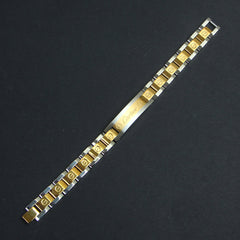 Mens Silver Chain Bracelet Two Tone C