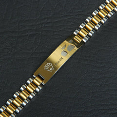 Mens Silver Chain Bracelet Two Tone R