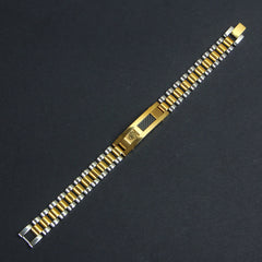 Two Tone Mens Silver Golden Chain Bracelet R