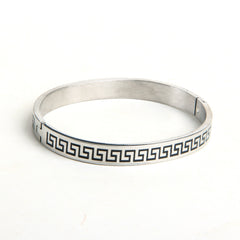 Mens Silver Branded Kara