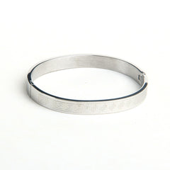 Mens Silver Branded Kara