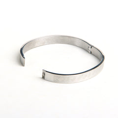 Mens Silver Branded Kara