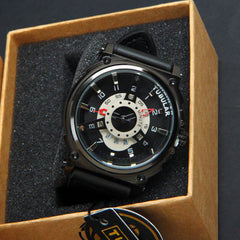 Mens Analog Wrist Watch With Date & Time Black