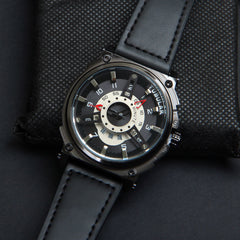 Mens Analog Wrist Watch With Date & Time Black