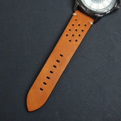 Mens Analog Wrist Watch With Date & Time Brown Straps