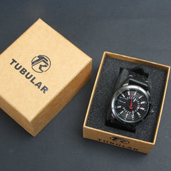 Mens Analog Wrist Watch With Date & Time Black Straps