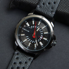 Mens Analog Wrist Watch With Date & Time Black Straps