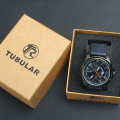 Mens Analog Wrist Watch With Date & Time Black
