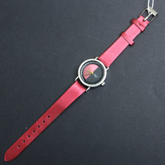 Womens Wrist Watch Silver Dial With Pink Straps