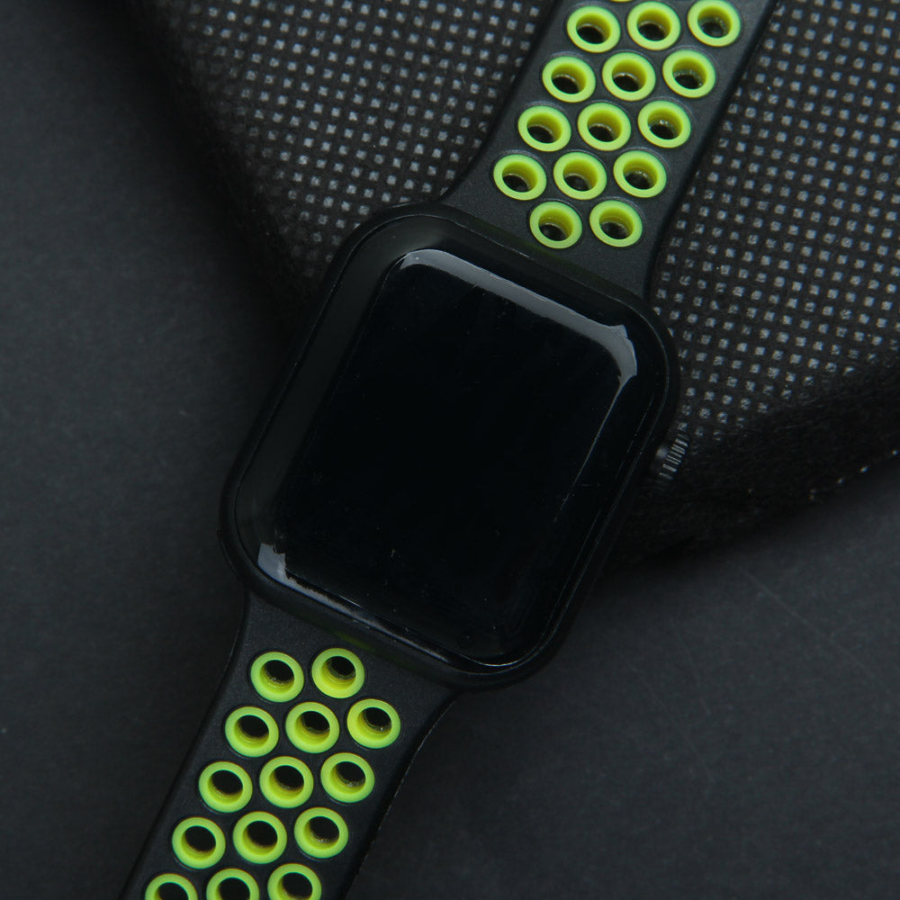 Digital LED Watch Printed Design Black