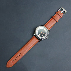 Brown Strap Black Dial 1177 Men's Wrist Watch