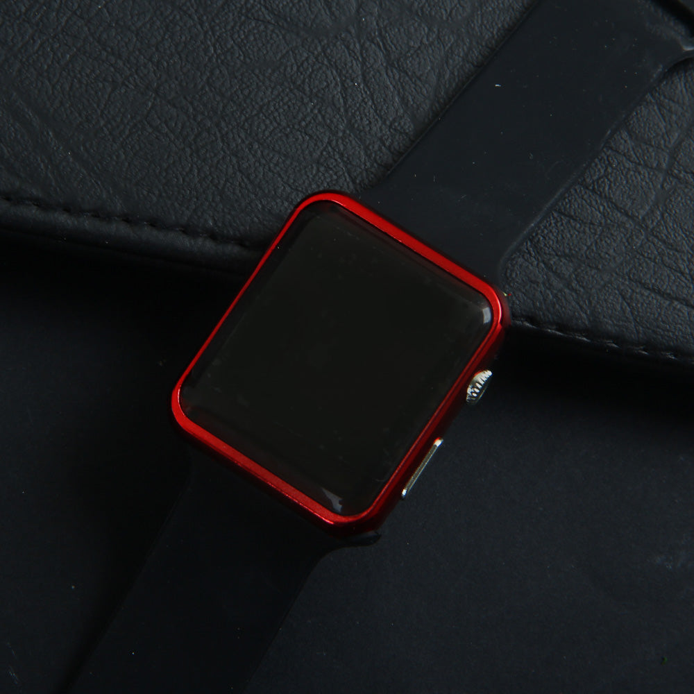Digital LED Watch Printed Design Black Red