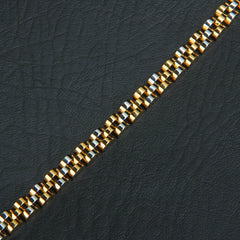 Two Tone Mens Golden Chain Bracelet 5mm