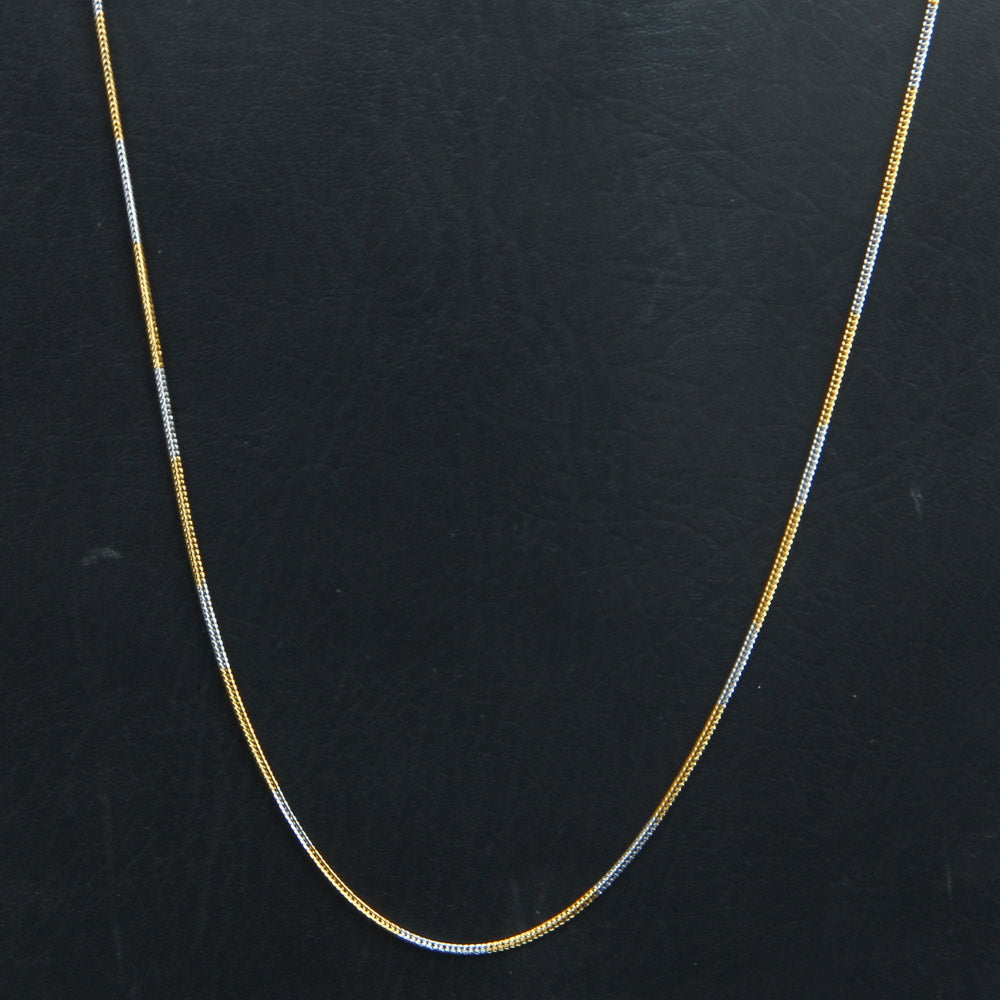 Two Tone Golden Chain Necklace 1mm