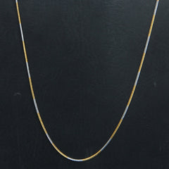 Two Tone Golden Chain Necklace 1mm
