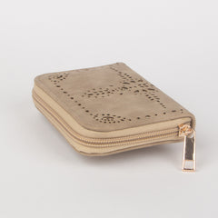 Women Brown Flower Pattern Leather Wallets - Thebuyspot.com