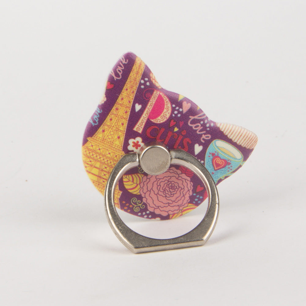 Cat Painted Finger Ring Smartphone Phone Stand Holder