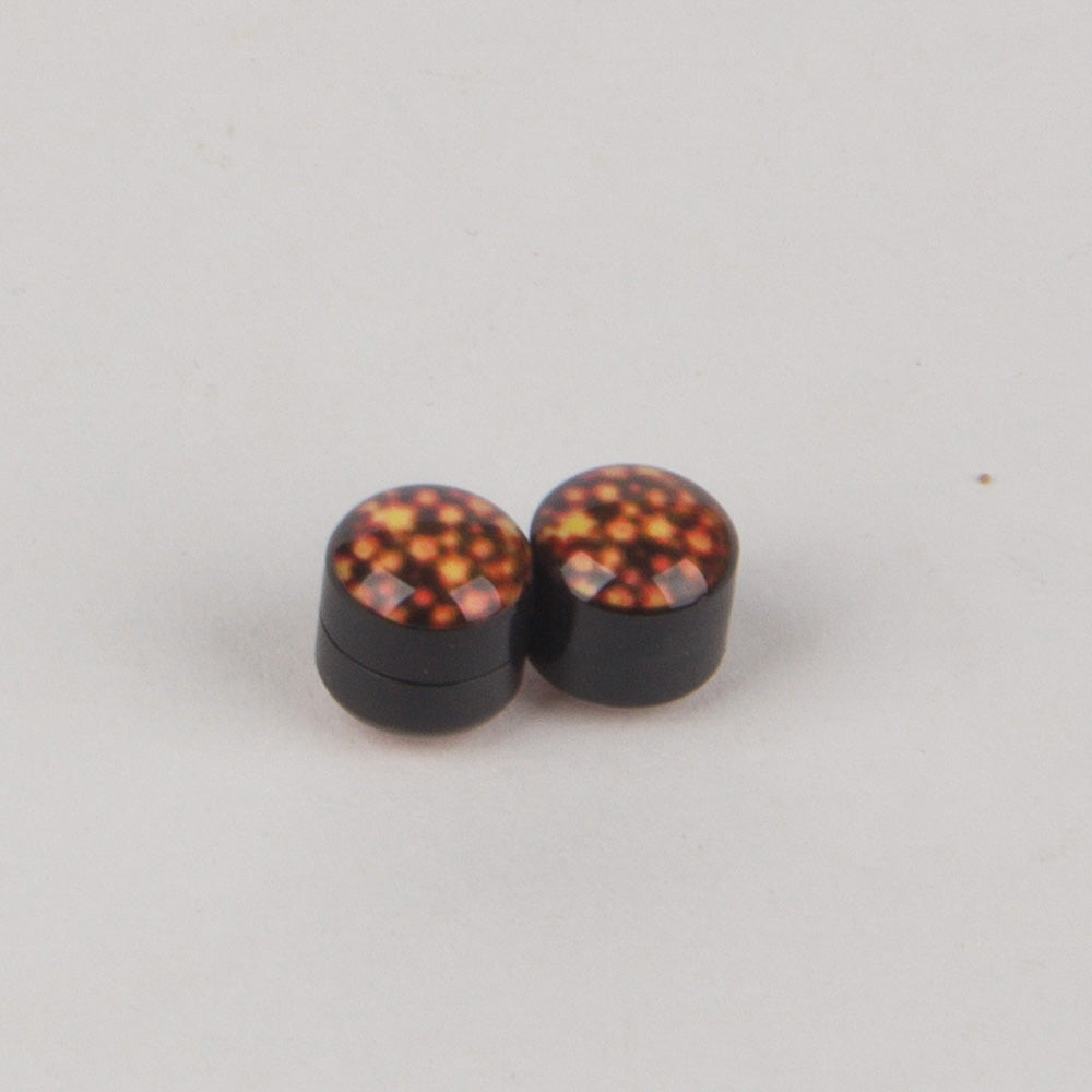 Fireworks Stud Earing Sets Black Acrylic Magnetic Circle Non-Piercing Clip