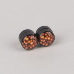 Fireworks Stud Earing Sets Black Acrylic Magnetic Circle Non-Piercing Clip - Thebuyspot.com