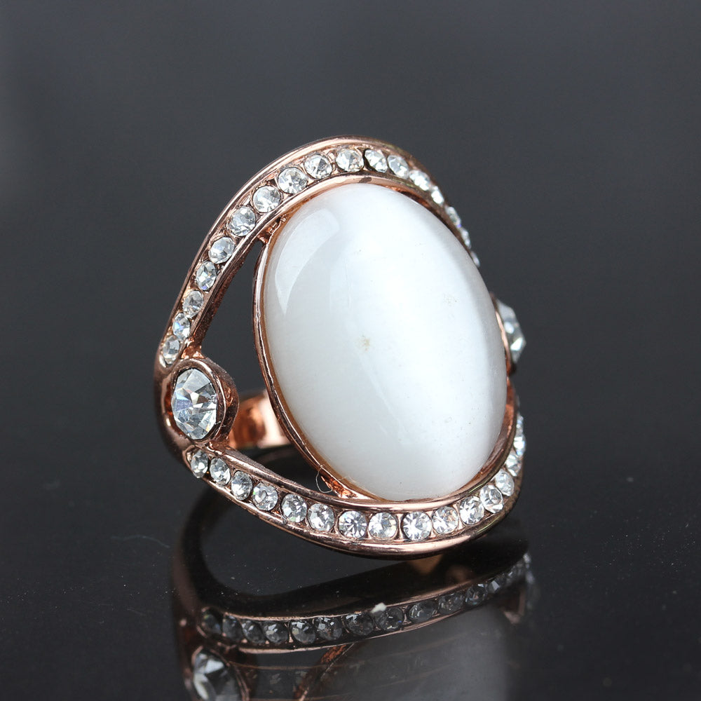 Woman Rose Gold Ring White