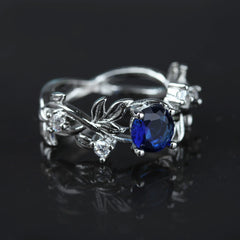 Silver Leaf Design Luxury Women Ring