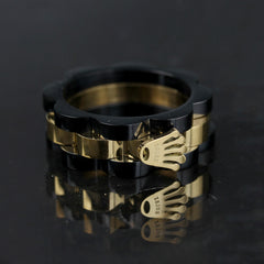 Branded Black n Golden Women Ring