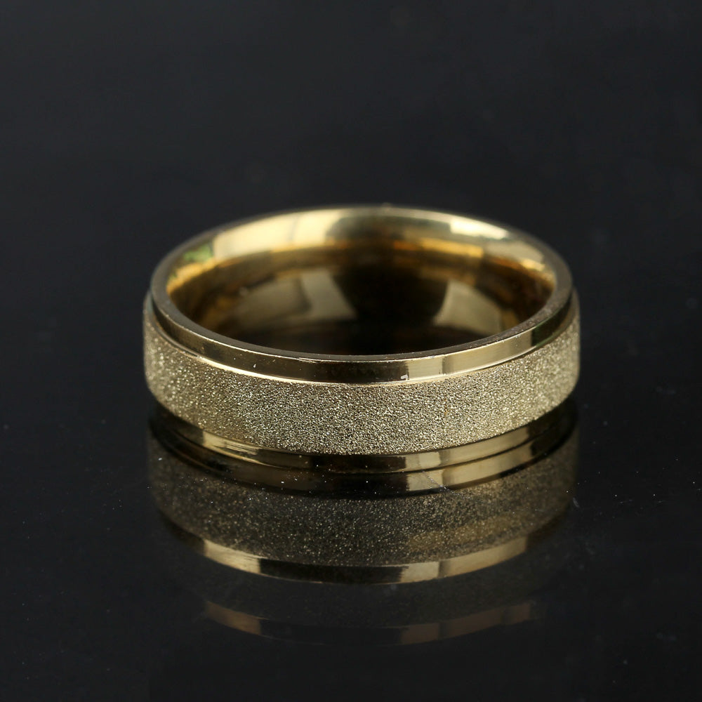 Golden 6mm Wide Stainless Steel Ring