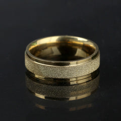 Golden 6mm Wide Stainless Steel Ring