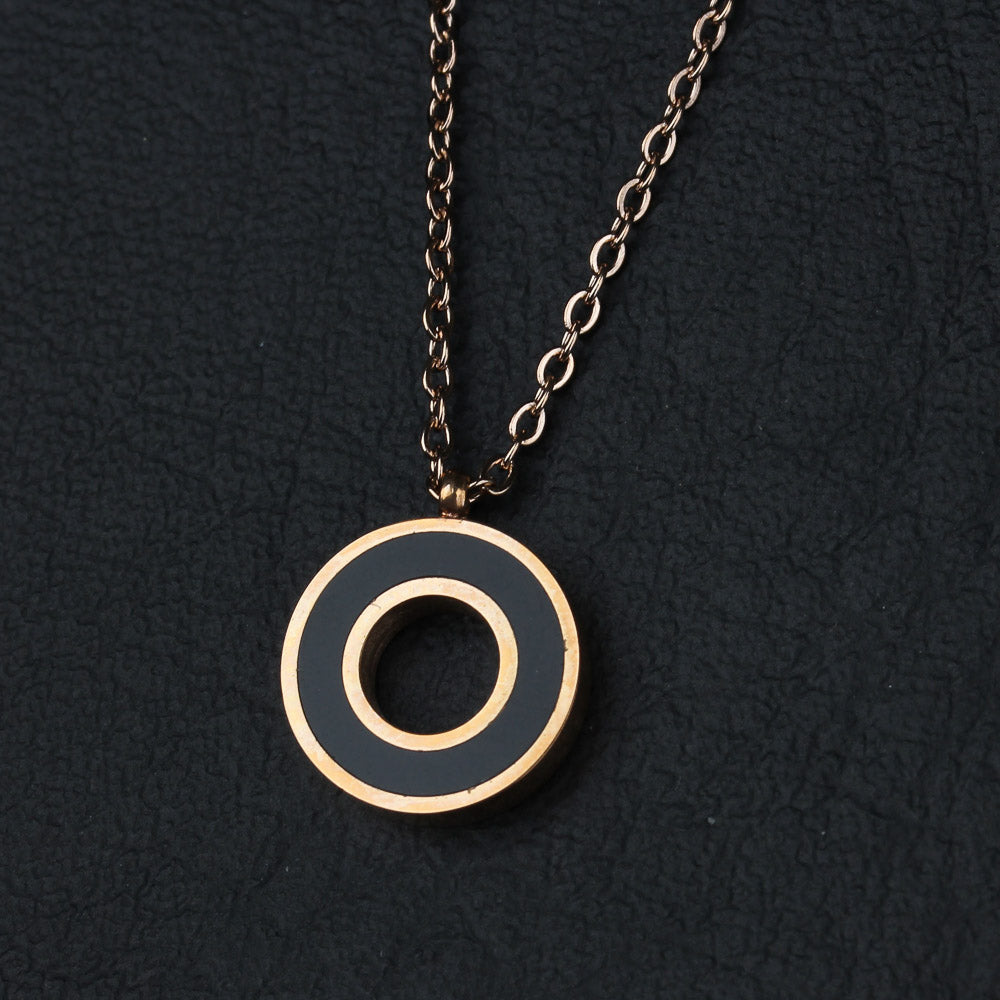 Womens Black Circle Neckalce