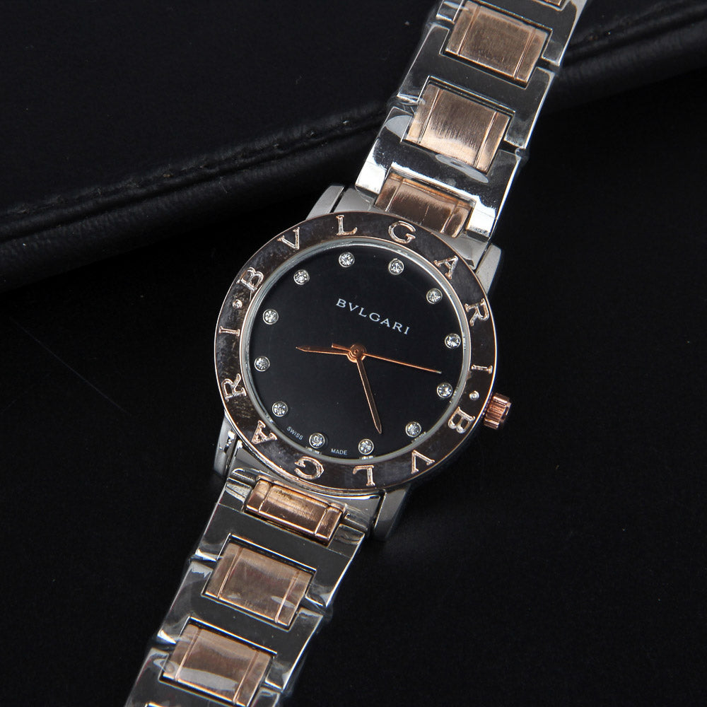 Two Tone Women Chain Wrist Watch Rosegold B