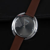 Women Wrist Watch Brown Strap Silver Dial