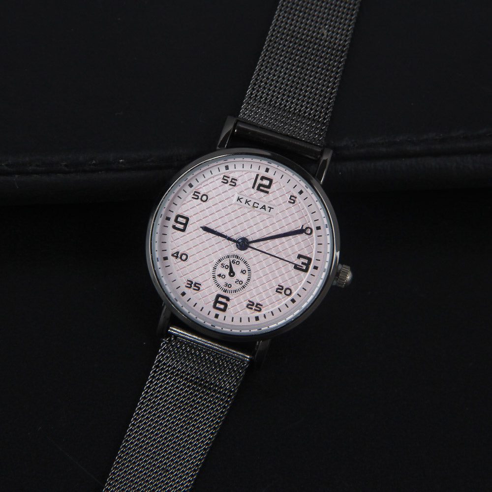 New Womens Watch Silver Dial Pink