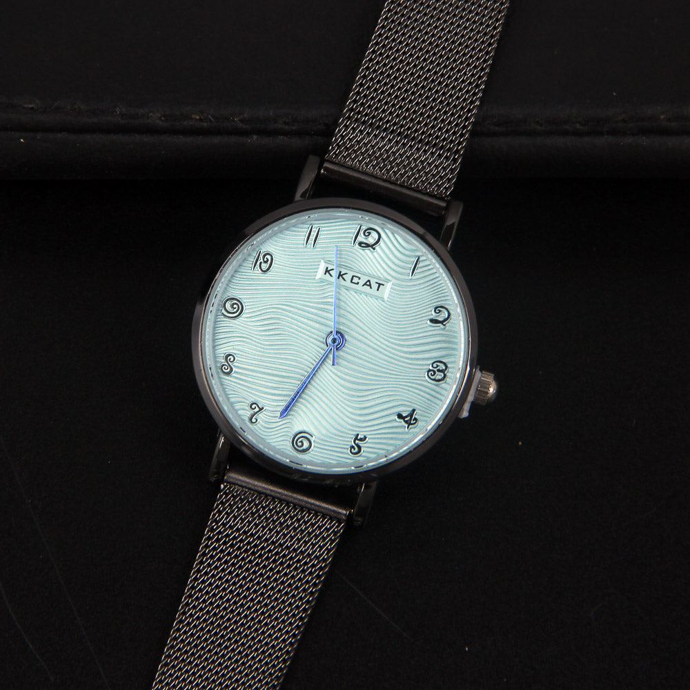 New Womens Watch Silver Dial Cyan