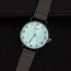New Womens Watch Silver Dial Cyan