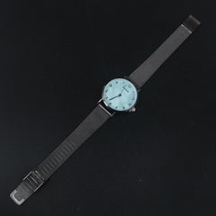 New Womens Watch Silver Dial Cyan
